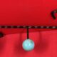 Rare coat rack with 3 hooks, one colour, ball hooks, wrought iron.