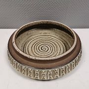 Large dish from Danish Michael Andersen 1970-80s. Stamped (The three fish)