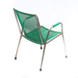 Set of 2 kids chair with scoubidou grid France 60s