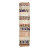 2x8 Short Blue Beige Vintage Runner Rug, 58x250Cm