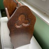 Wooden and cane newspaper rack