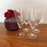 Set of 4 champagne flutes in engraved glass 10 cl