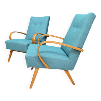 Pair Smidek chairs 1960s reupholstered