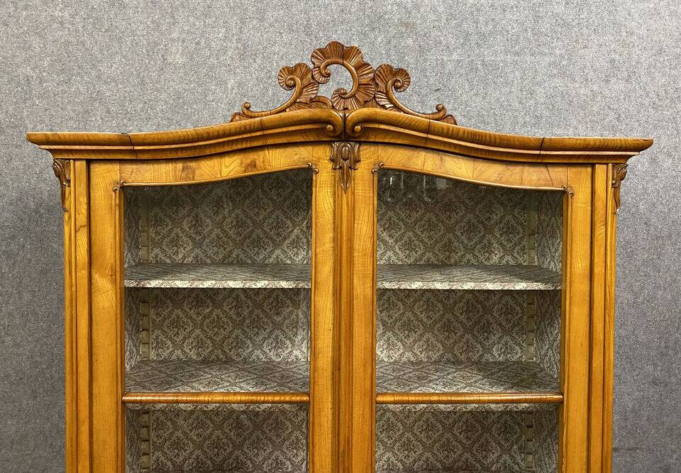 Louis XV bookcase in light wood circa 1800