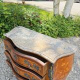 Louis XV Style Commode In Flower Marquetry
