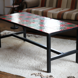 Coffee table ceramic red and green 1960