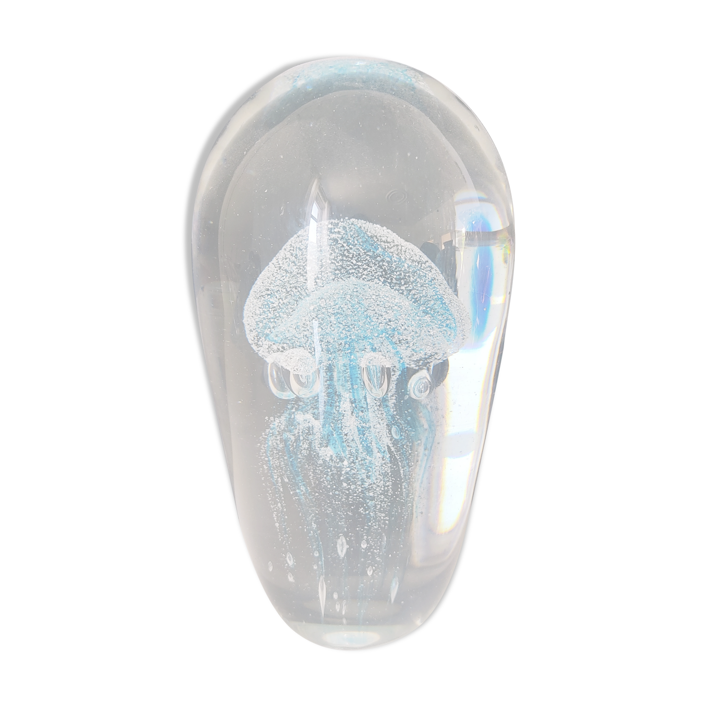 Blue jellyfish paperweight