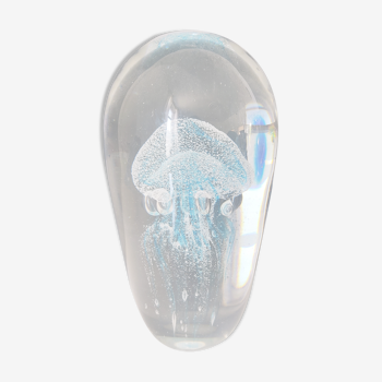 Blue jellyfish paperweight