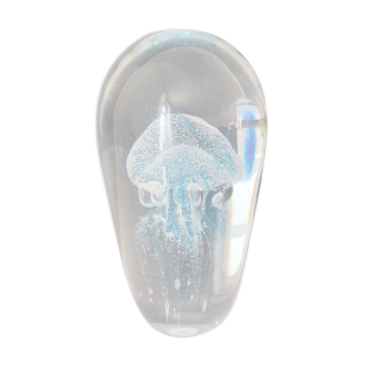 Blue jellyfish paperweight