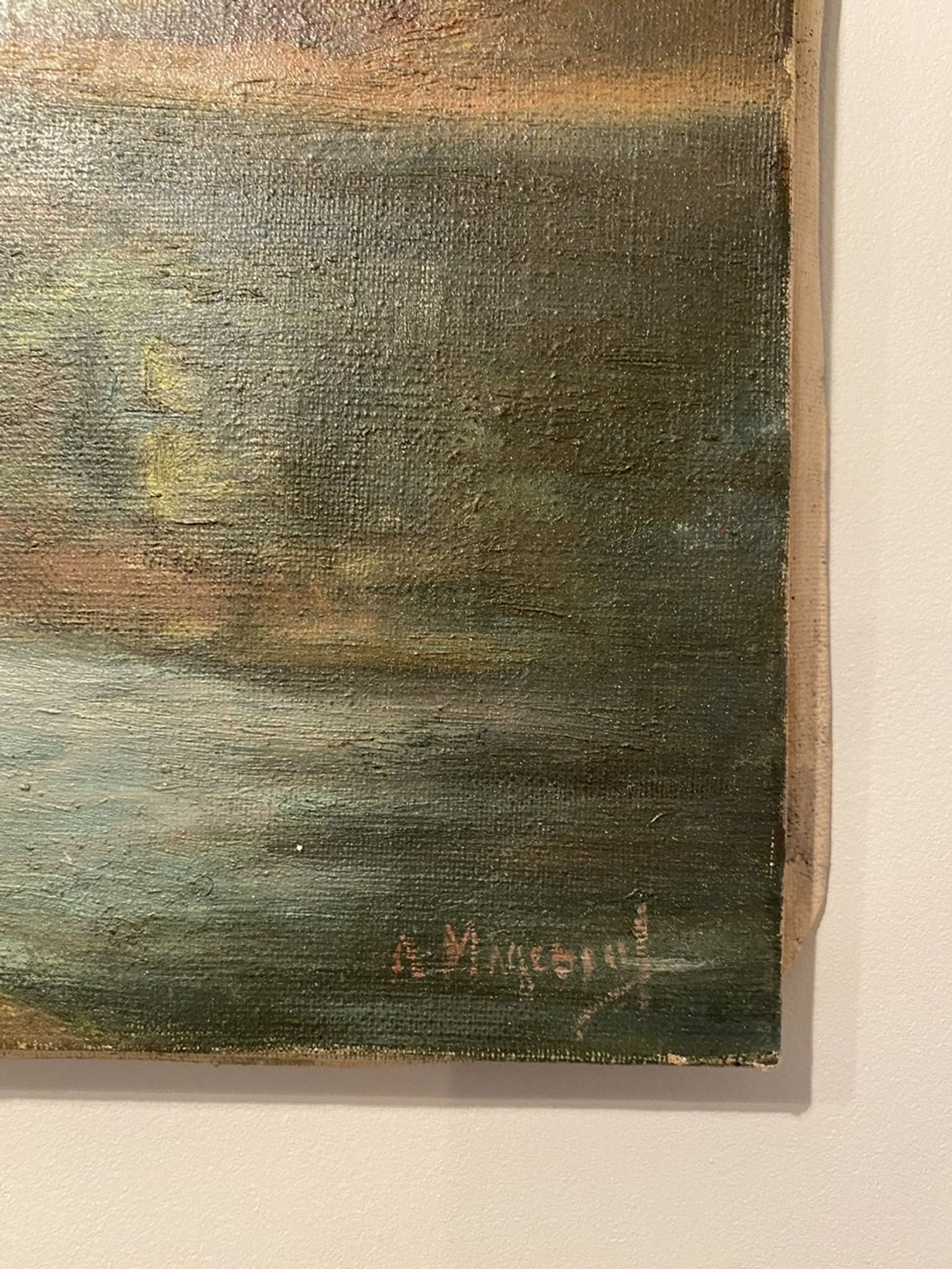 Tableau ancien, paysage, signé, début XX siècle