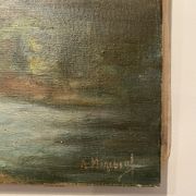 Tableau ancien, paysage, signé, début XX siècle