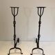 Pair of wrought iron fire tongs