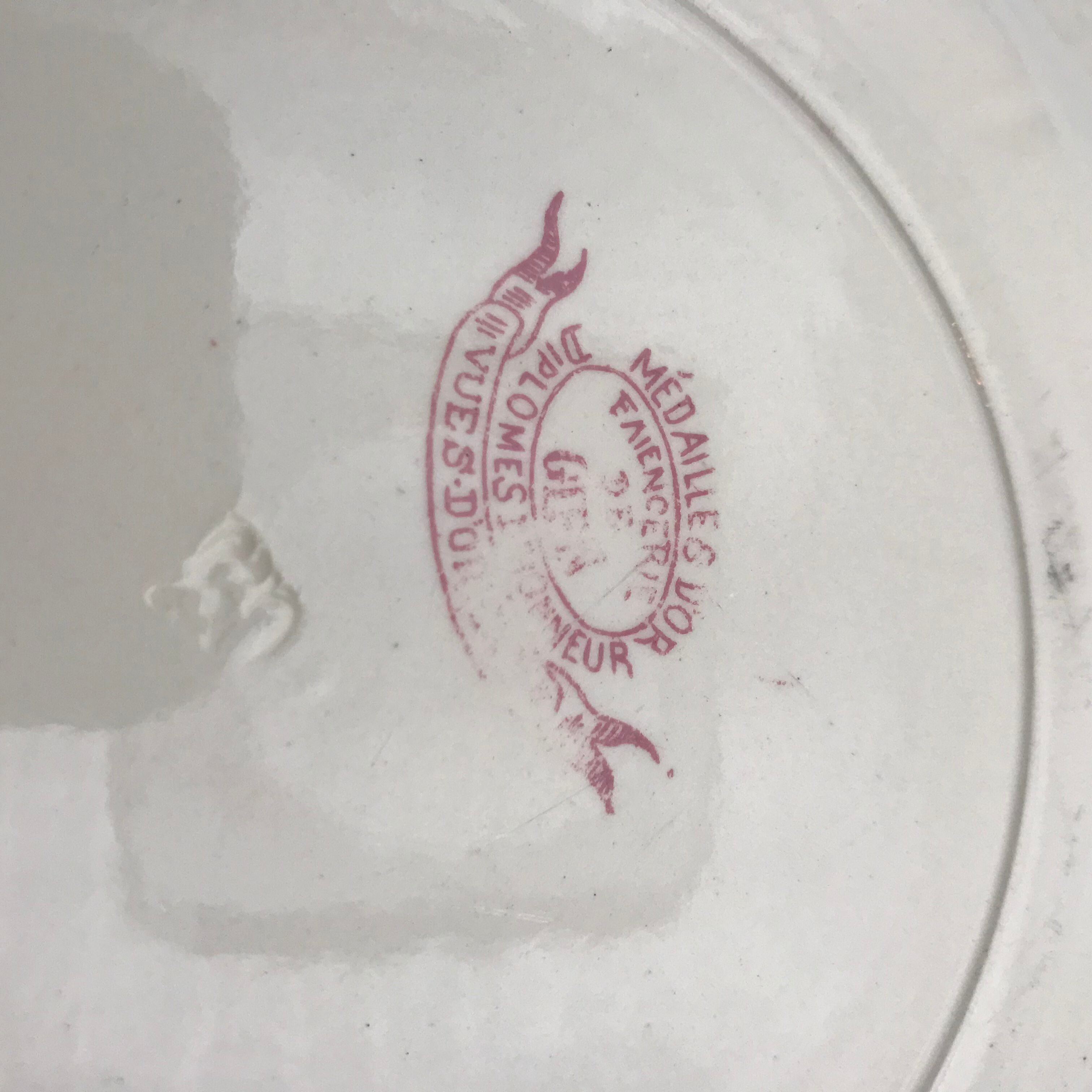 6 vintage pink Shabby dessert plates seen from the east