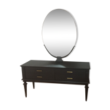 Coiffeuse vintage avec miroir ovale
