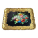 Wooden platter, hand-painted decoration