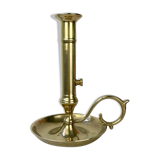 Brass candle holder with pusher late nineteenth century