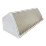Vintage wall lamp, opaline and prismatic glass, Holophane 1960