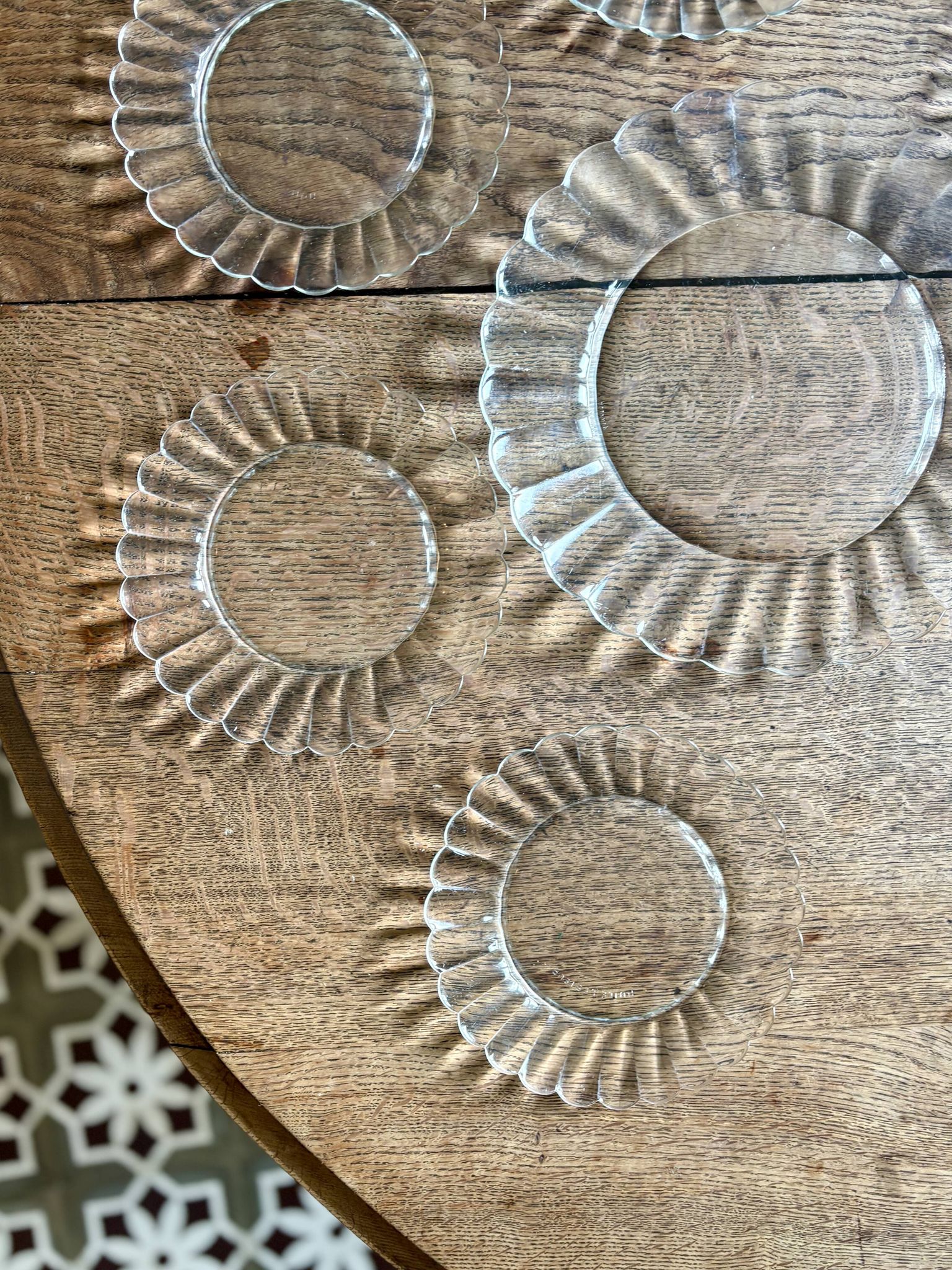 Vintage dessert service in clear glass