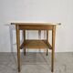 70s Hardwood Coffee Table with Slatted Shelf