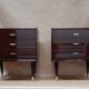 Pairs of old bedside tables from the 1960s and 70s.