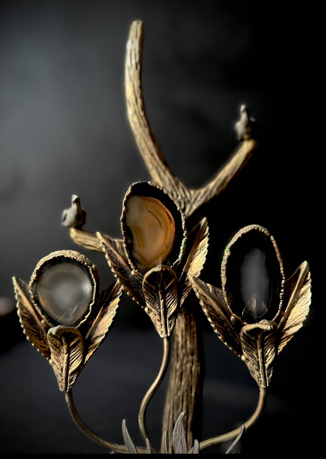 Bronze and agate sculpture