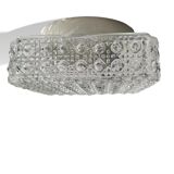 Square glass ceiling light with bubbles 1960's