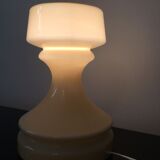 Lampe de table en verre d’échecs beige par Ivan Jakes, années 1960