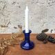 Blue glass candlestick