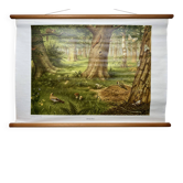 Vintage linen school chart – In the forest (M.A. Koekkoek)