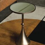 Table basse ronde en verre miroir de luxe légère, table d'appoint rétro pour salon