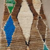 Handmade woolen bohemian Berber runner rug