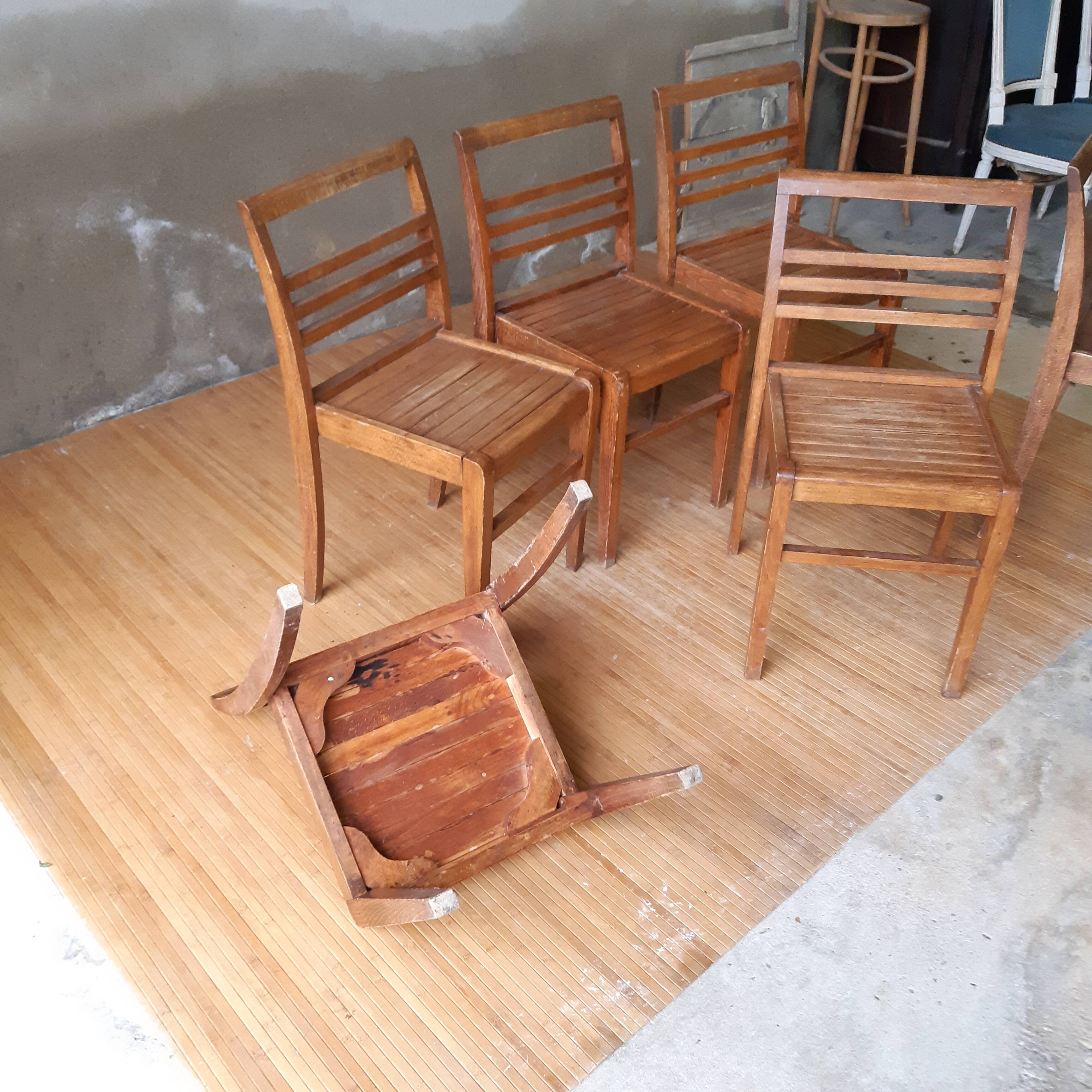 Suite of 6 chairs by René Gabriel