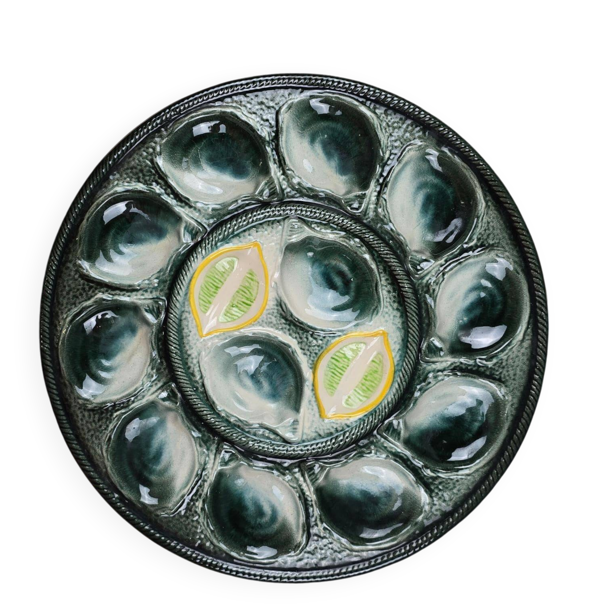 Large oyster dish – St Clément France – Ø37.5 cm