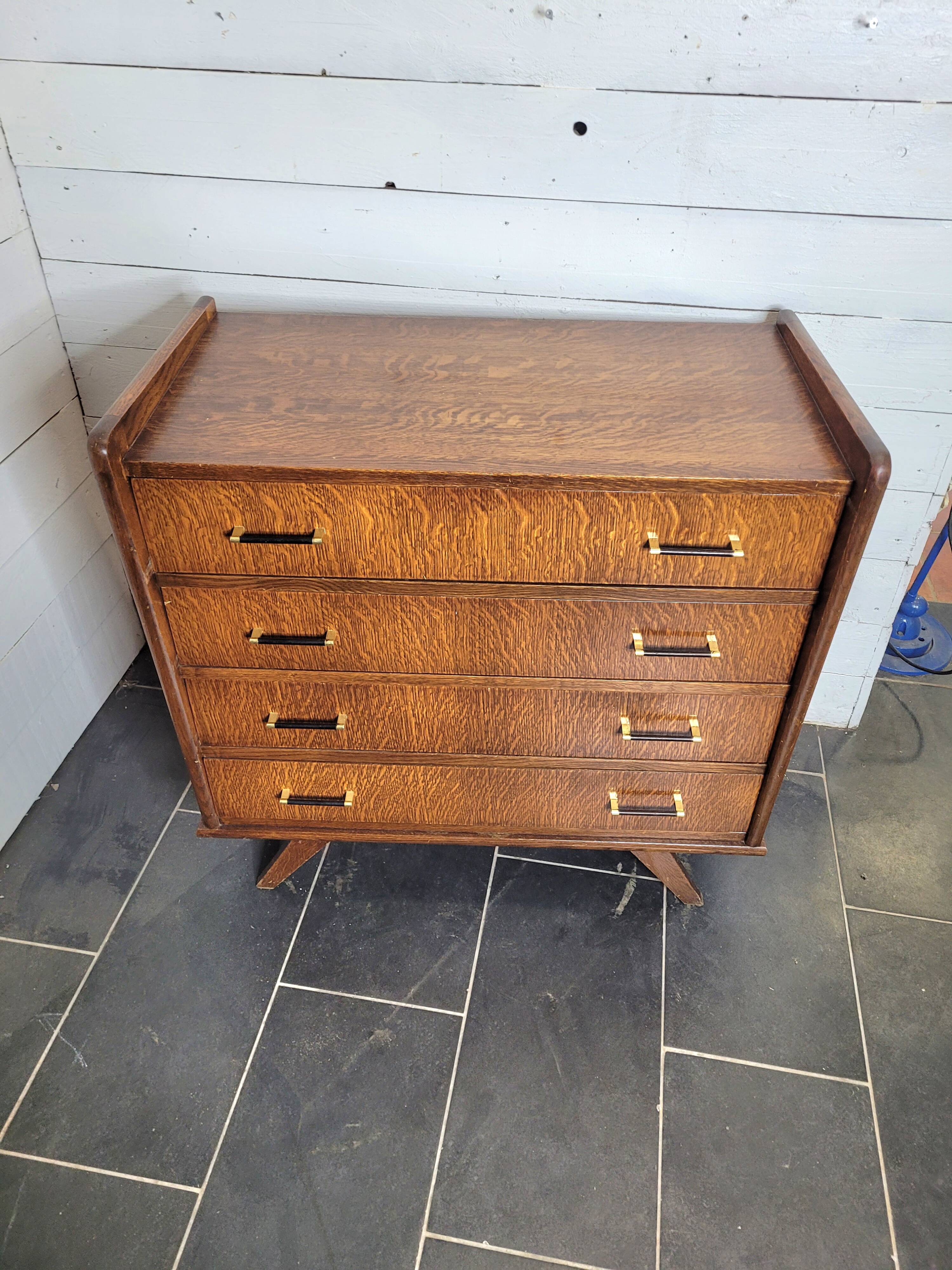 Vintage 60s oak chest of drawers