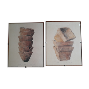 Lot de 2 illustrations vintage