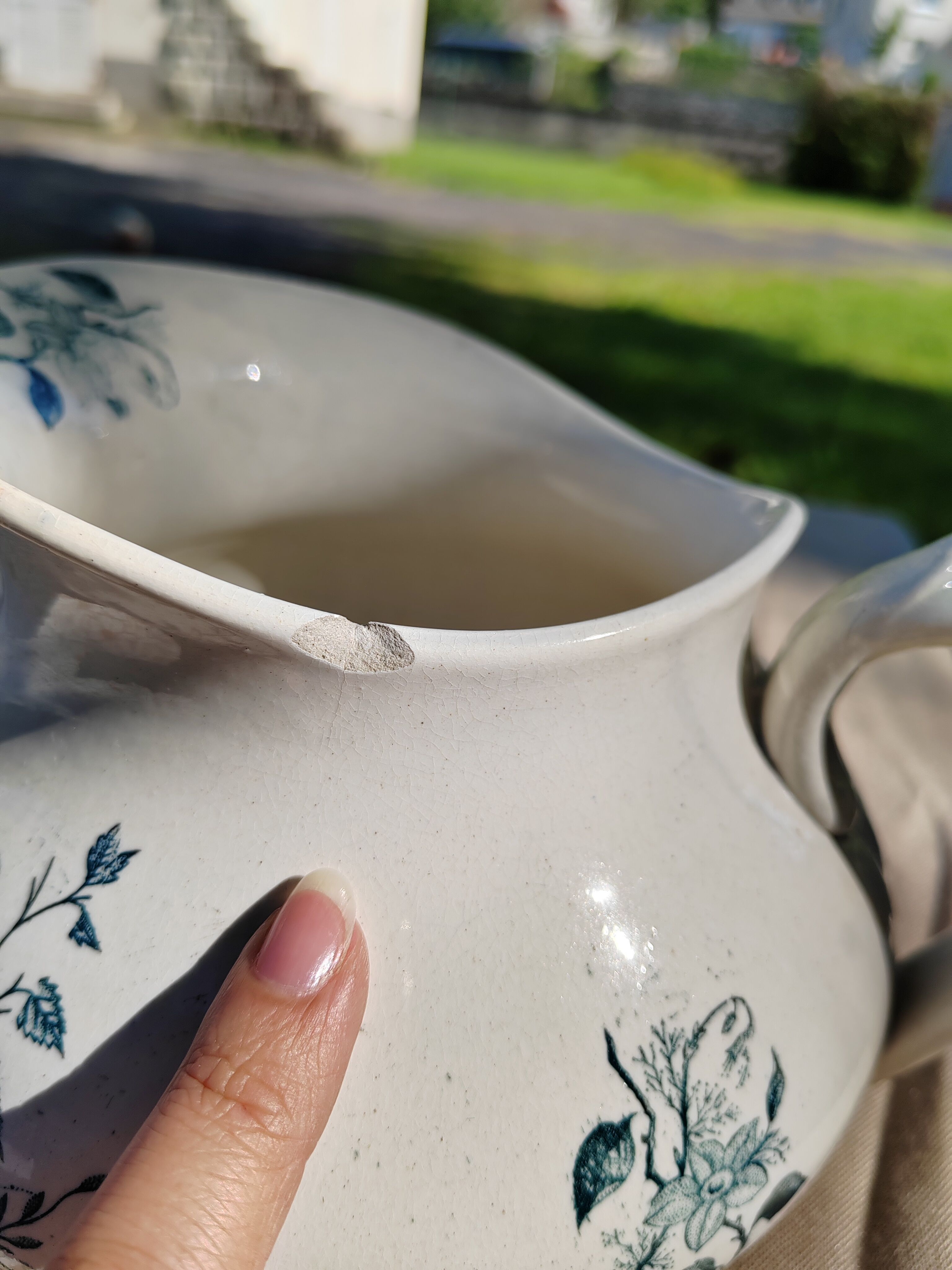 Bathroom pitcher blue floral decoration - Tierra del Fuego de Grigny