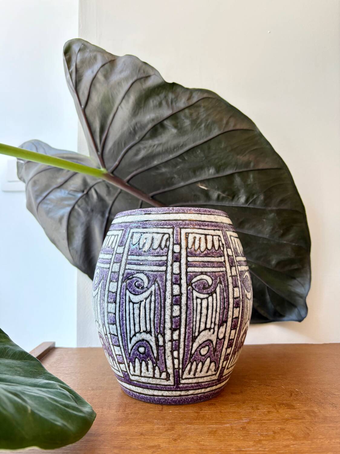 Italian ceramic vase – geometric decoration 1960s/70s