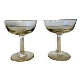 Set of 2 old champagne glasses