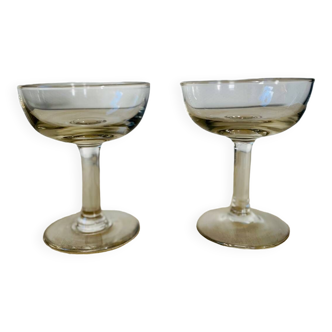 Lot de 2 coupes de champagne anciennes