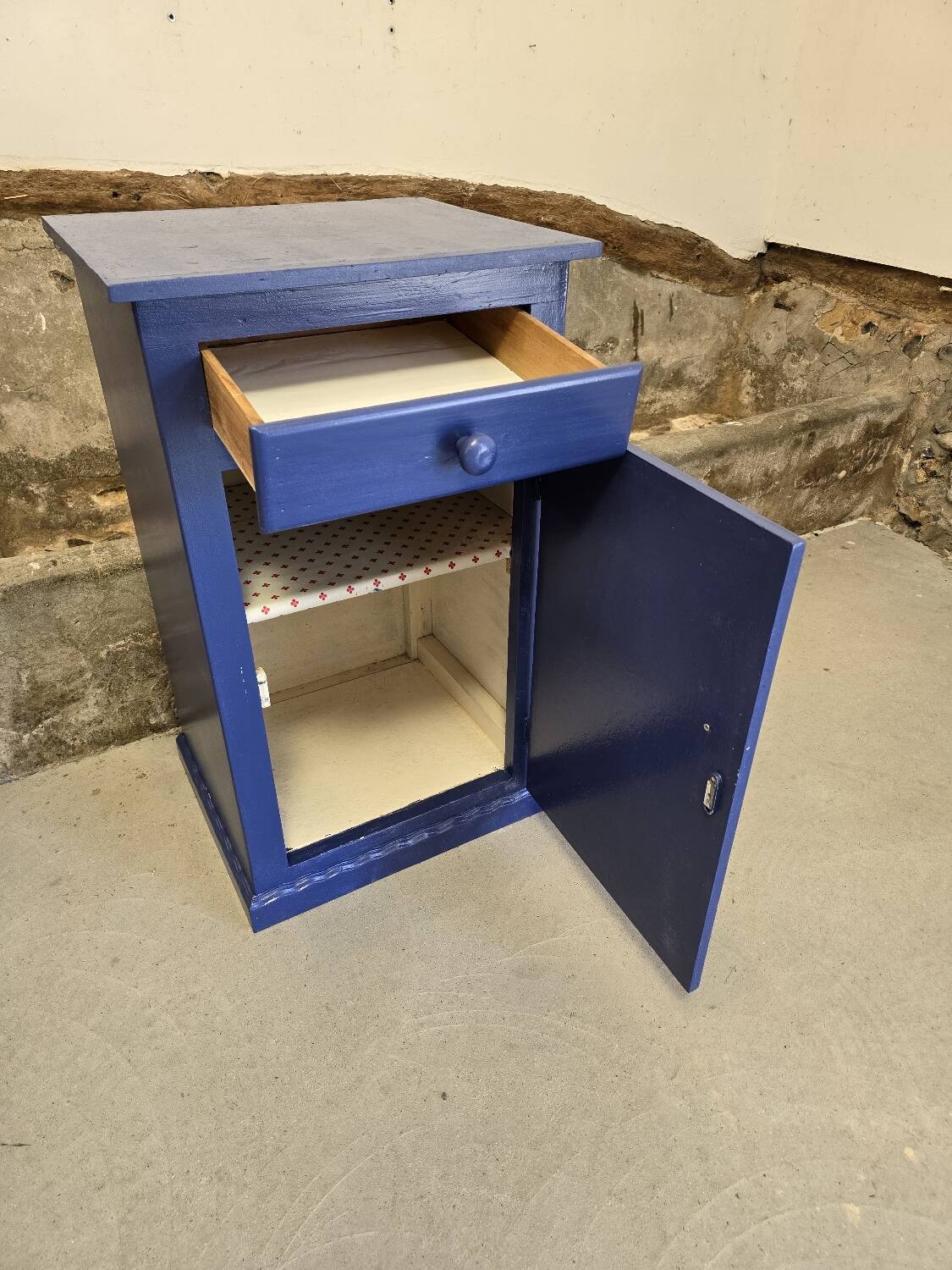 Small buffet one door one drawer Mado repainted