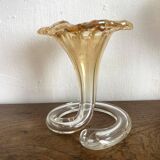 Murano blown glass trumpet vase, 1960s-70s