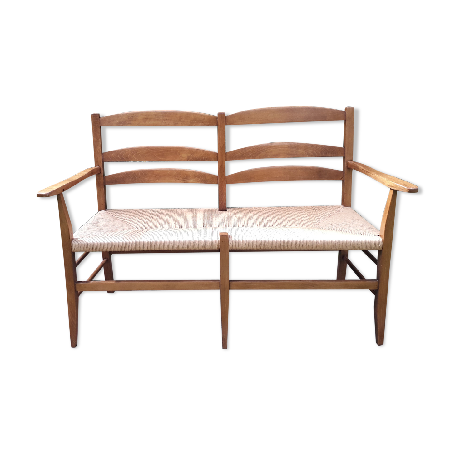 Wood and straw Picard bench