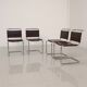Set of 4 "S33" chairs in brown leather by Mart Stam for Gavina 60's