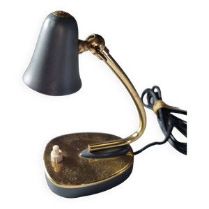 Lampe design laiton doré - gris