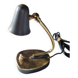 Designer lamp in golden brass & gray lacquer