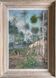 Hst painting "forest with cabin" lumberjack forestry early 20th century