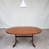 Vtg mid century g plan fresco teak extending 4 - 6 seat oval dining table retro