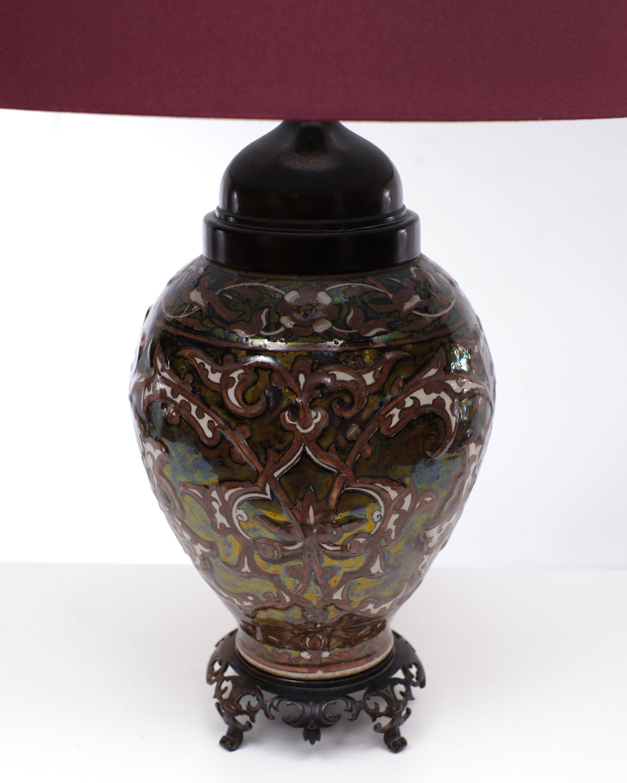 Ceramic and Bronze Table Lamp, 1960s England