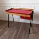 Small vintage red and wood desk