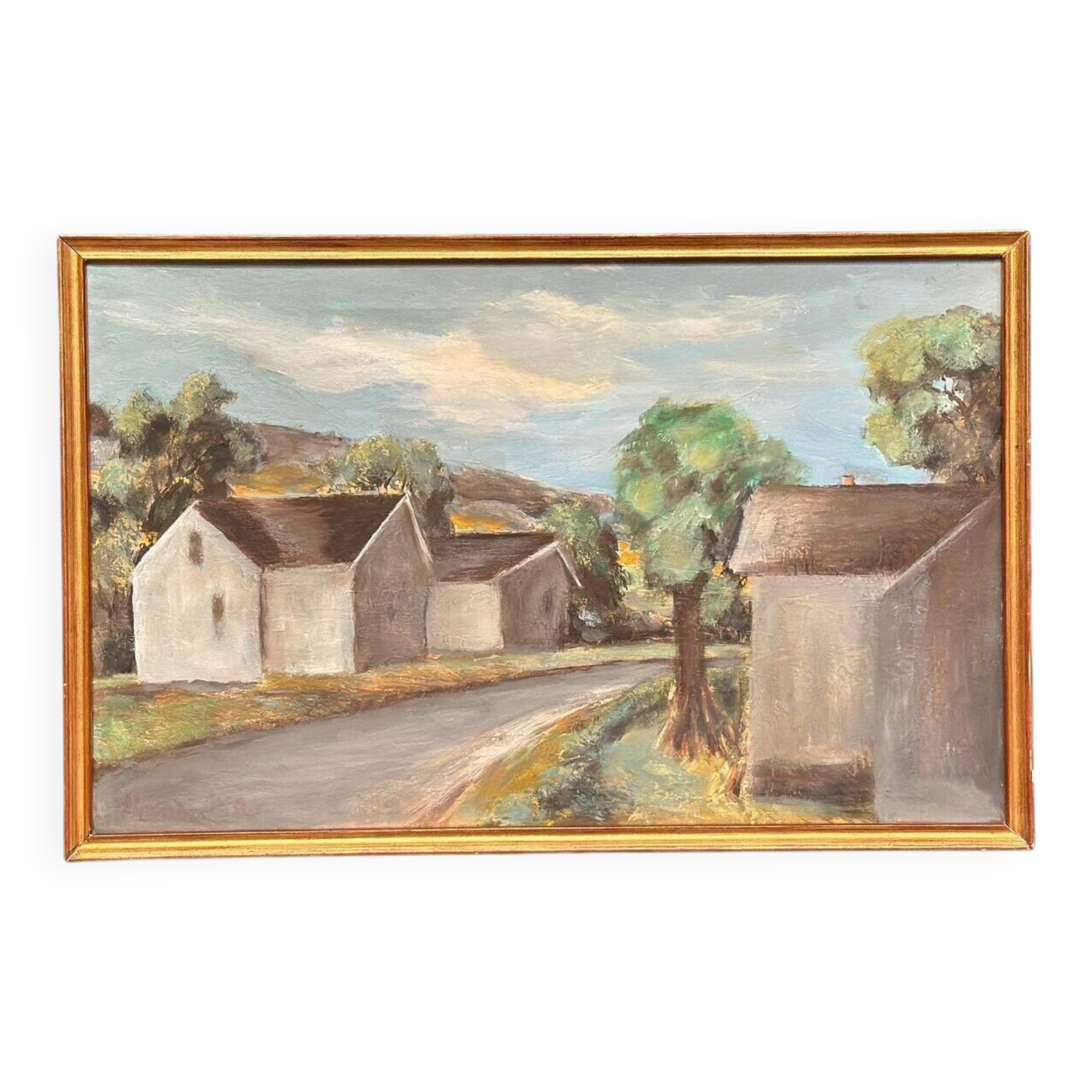 Huile sur toile suédoise – « Maisons » par Martina Möller